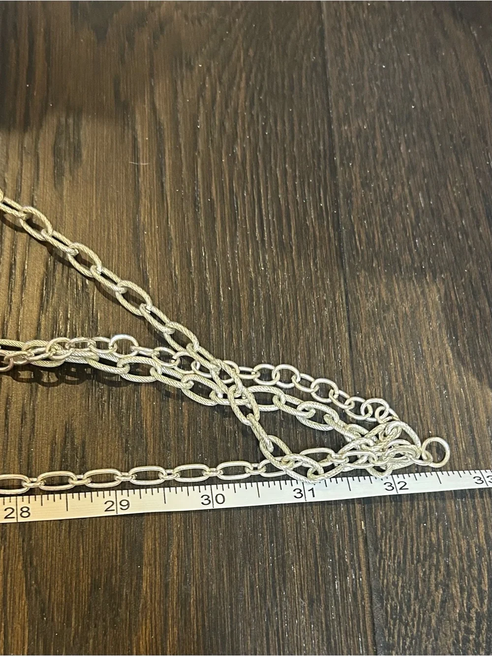 Jessica Simpson Urban Glam Silver Tone Tiered Multi Layer Chain Link Necklace